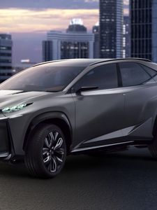 Превью обои lexus, lf-nx 6, серый, вид сбоку