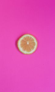 Превью обои лимон, долька, цитрус, минимализм, розовый