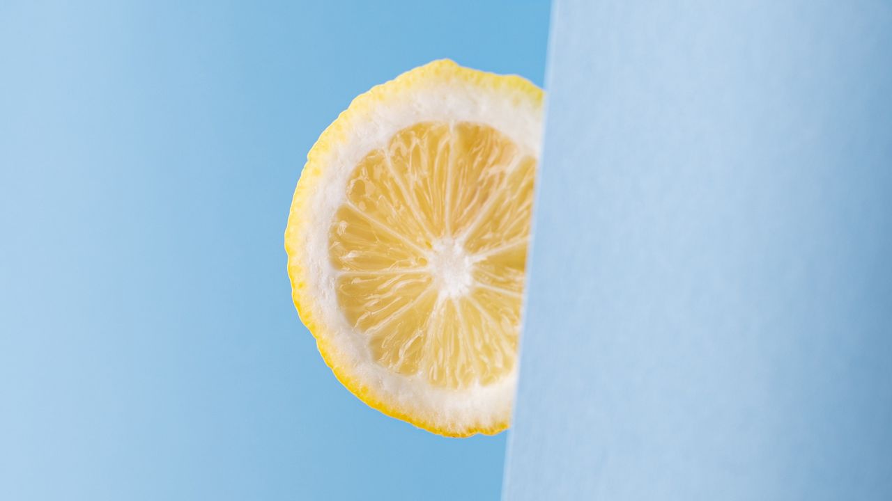 Обои лимон, дольки, фрукт, цитрус