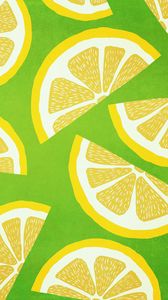 Превью обои лимон, дольки, паттерн, цитрус, желтый