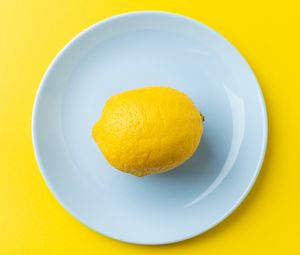 Превью обои лимон, фрукт, цитрус, желтый, минимализм