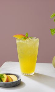Превью обои лимонад, коктейль, стакан, напиток, манго