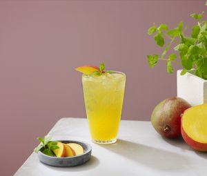 Превью обои лимонад, коктейль, стакан, напиток, манго