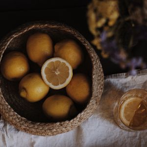 Превью обои лимоны, фрукты, цитрус, желтый