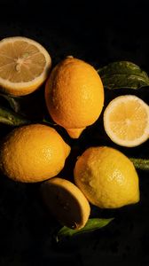 Превью обои лимоны, фрукты, цитрус, желтый, мокрый