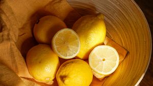 Превью обои лимоны, цитрус, долька, ткань, свет