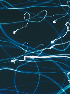 Превью обои линии, неон, длинная выдержка, фризлайт, темный