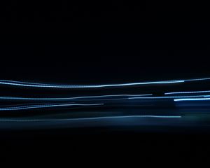 Превью обои линии, неон, полосы, черный