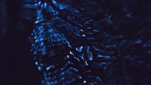 Превью обои линии, пятна, синий, темный, дым