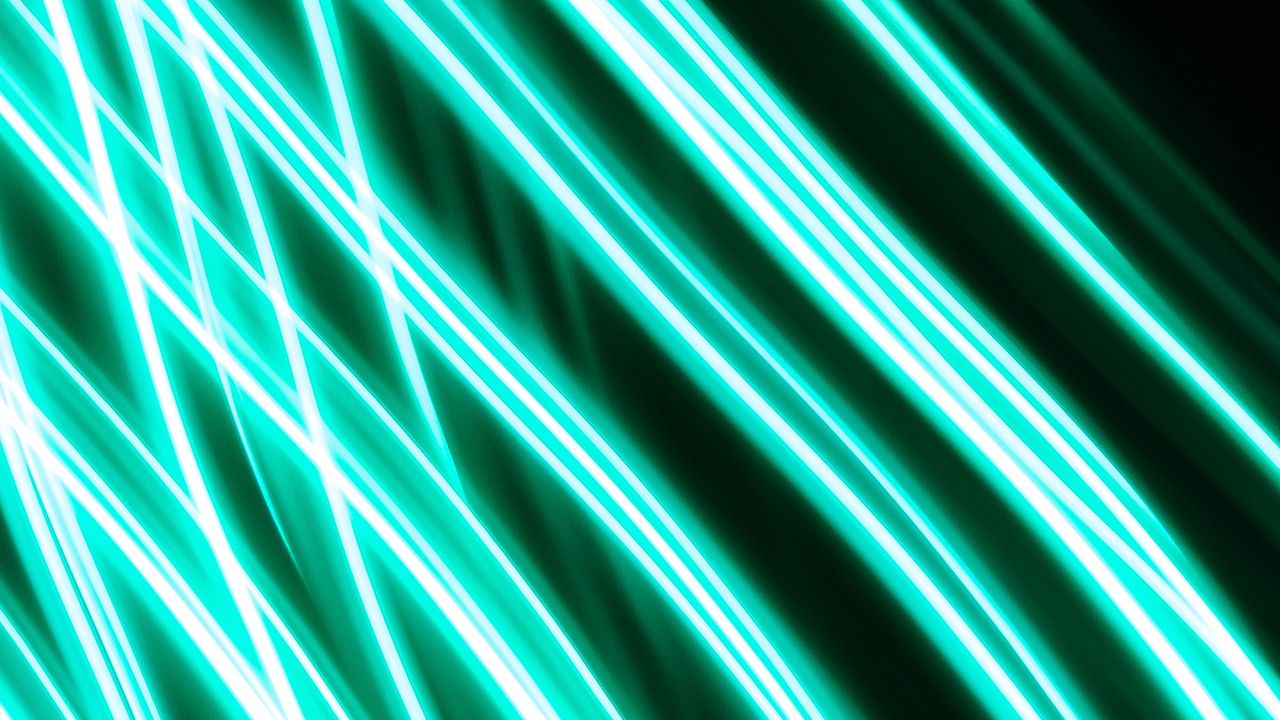 Обои линии, полосы, неон, зеленый, светящийся