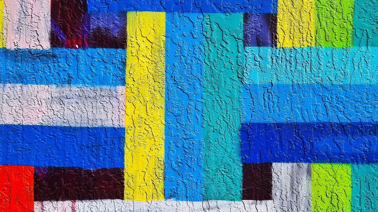 Обои линии, полосы, разноцветный, краска, стена, абстракция