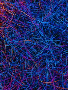 Превью обои линии, сплетение, неон, разноцветный