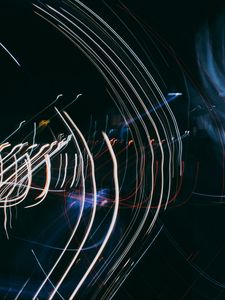 Превью обои линии, свет, длинная выдержка, абстракция, размытость