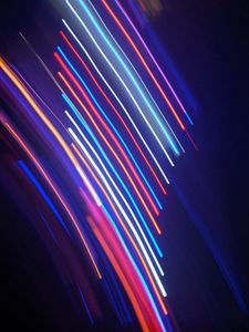 Превью обои линии, свет, неон, разноцветный, размытость