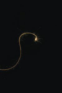 Превью обои линия, искры, свет, темнота, черный