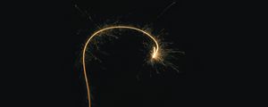 Превью обои линия, искры, свет, темнота, черный