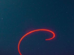 Превью обои линия, свет, длинная выдержка, движение, звездное небо