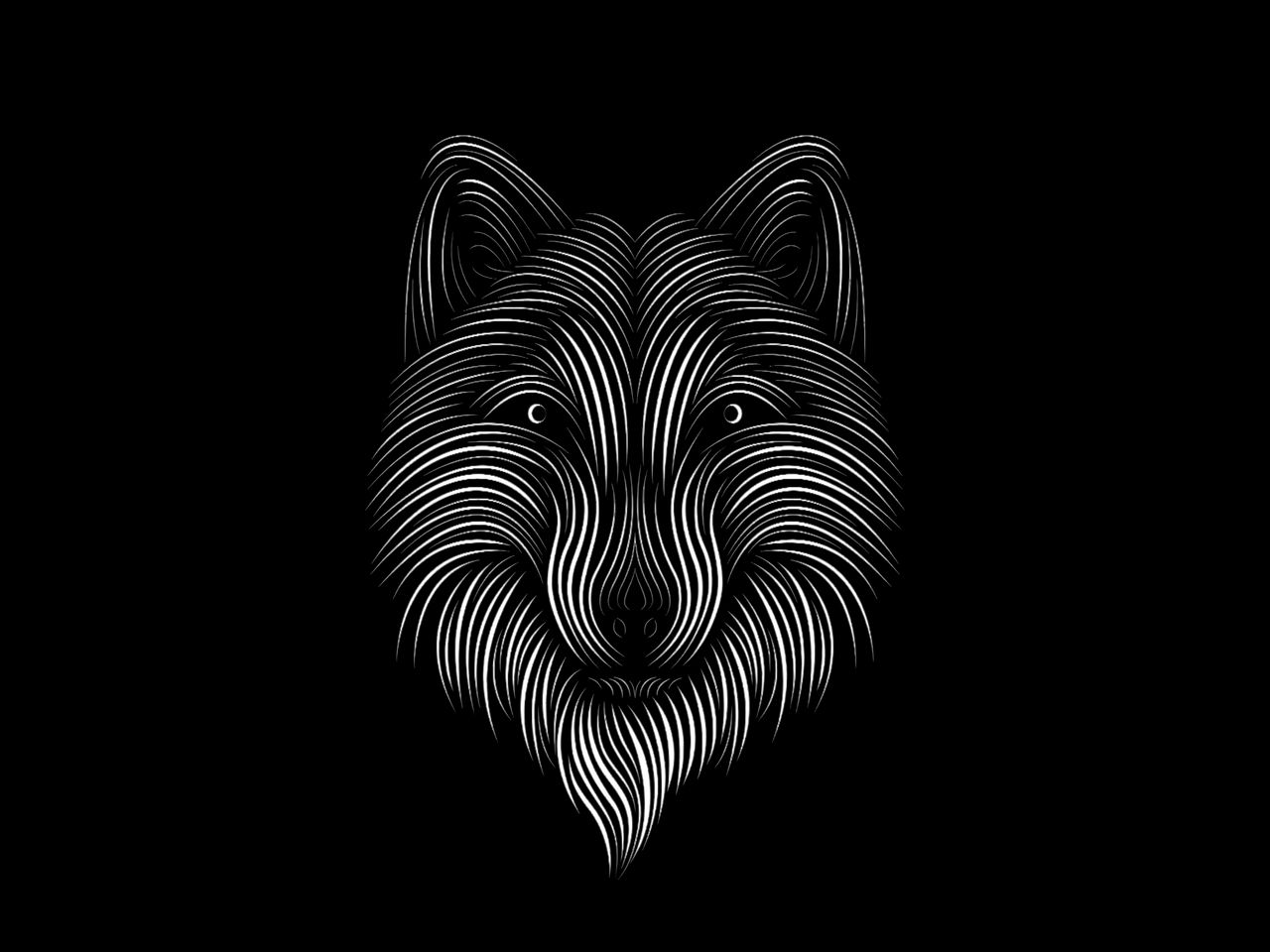 Волк графический арт