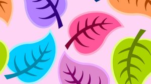 Превью обои листья, арт, вектор, разноцветный