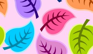 Превью обои листья, арт, вектор, разноцветный