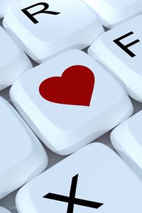 Превью обои любовь, клавиатура, сердце, буквы