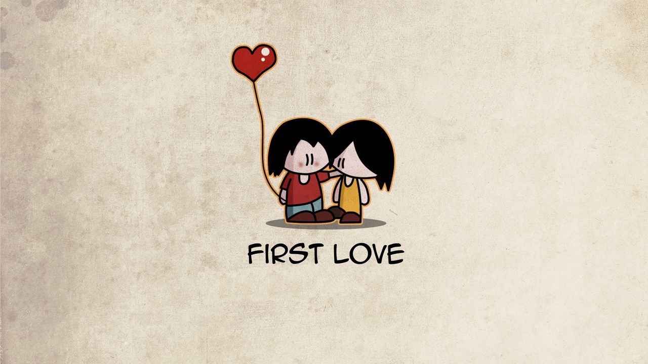 Обои любовь, пара, влюбленные, первый, шарик
