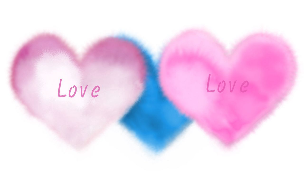Обои любовь, сердце, легкий, розовый, голубой