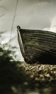 Превью обои лодка, деревянный, берег