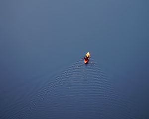 Превью обои лодка, каноэ, вид сверху, вода