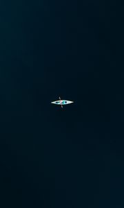 Превью обои лодка, море, вид сверху, минимализм