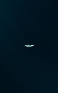 Превью обои лодка, море, вид сверху, минимализм
