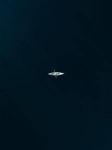 Превью обои лодка, море, вид сверху, минимализм