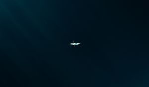 Превью обои лодка, море, вид сверху, минимализм