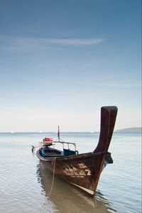 Превью обои лодка, море, вода, горизонт