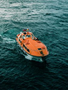 Превью обои лодка, море, волны, сторновей, великобритания