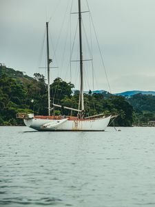 Превью обои лодка, река, море