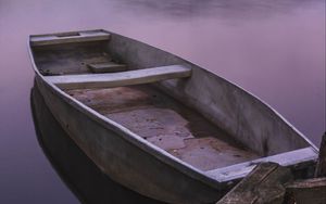Превью обои лодка, река, туман