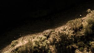 Превью обои лодка, вид сверху, катер, побережье