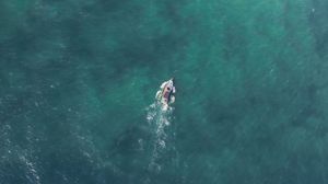 Превью обои лодка, вид сверху, море, вода