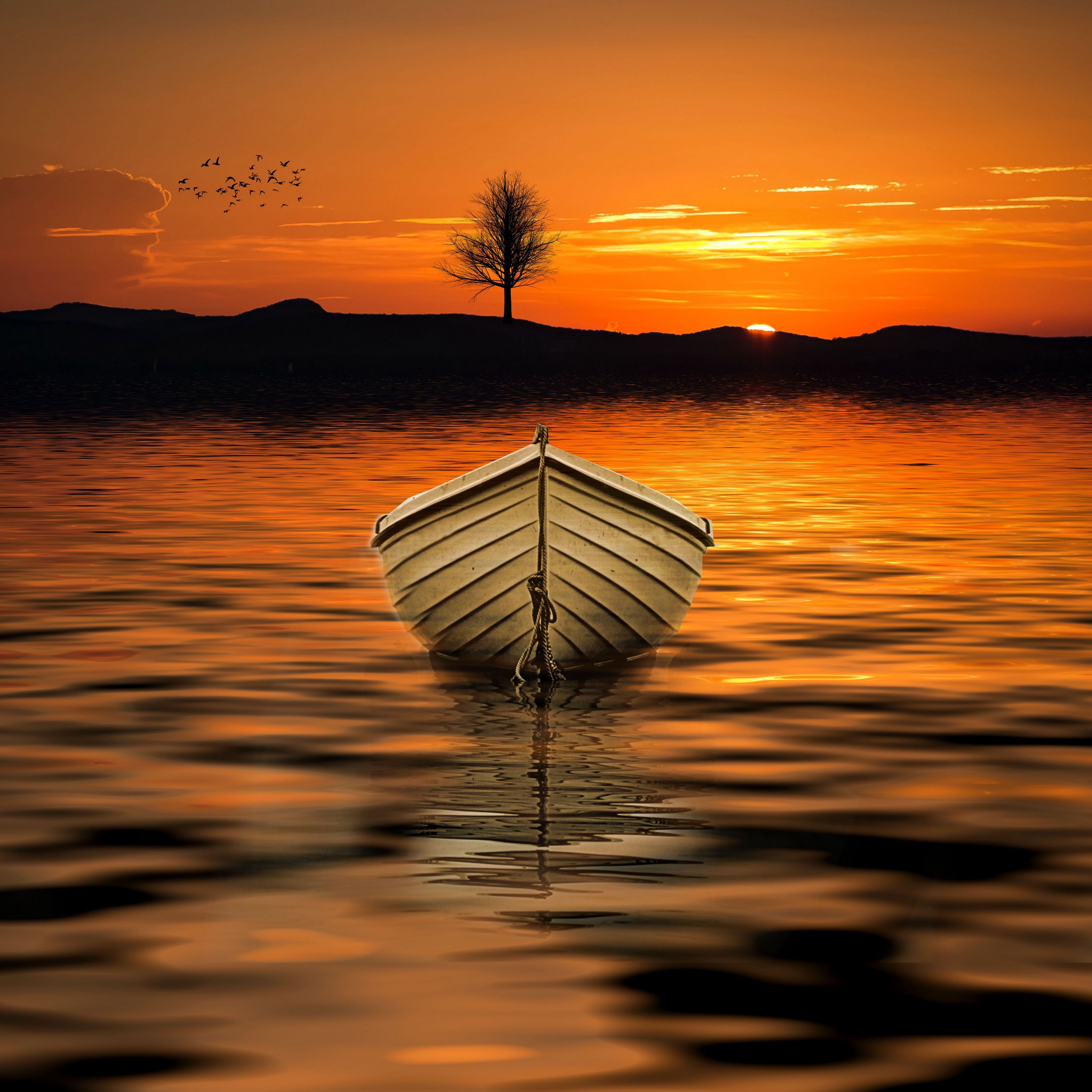 Лодка на закате
