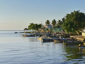 Превью обои лодки, море, пальмы, природа