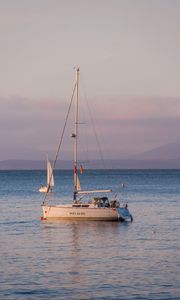 Превью обои лодки, парусы, море, горизонт