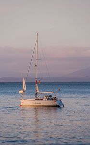 Превью обои лодки, парусы, море, горизонт