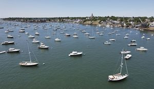 Превью обои лодки, вода, море, вид сверху
