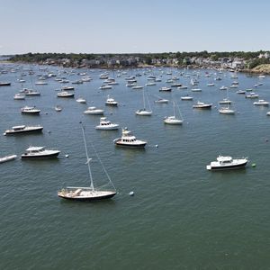 Превью обои лодки, вода, море, вид сверху