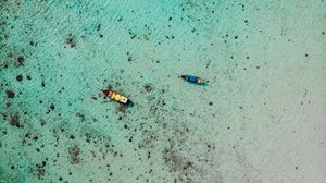 Превью обои лодки, вода, вид сверху