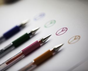 Превью обои логотип, ручки, разноцветный, бумага, рисунок