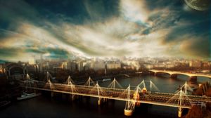 Превью обои лондон, мост, река, hdr