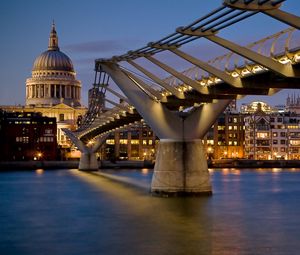 Превью обои лондон, мост, здания, ночь