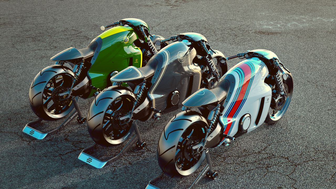 Обои lotus c-01, мотоцикл, супербайк, рендер